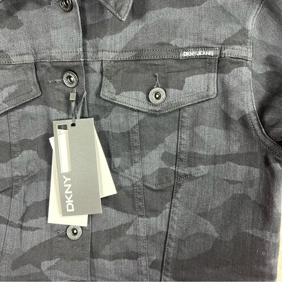 DKNY Women’s Black Camouflage Denim Jacket Size Small NWT - Picture 13 of 16